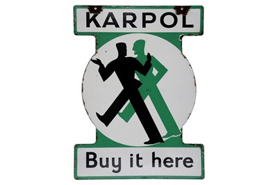 Lot 7 - Karpol Car Polish Enamel Sign
