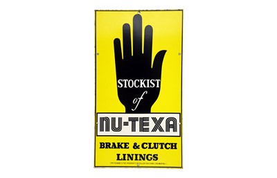 Lot 9 - Nu-Texa Brake and Clutch Linings Enamel Sign