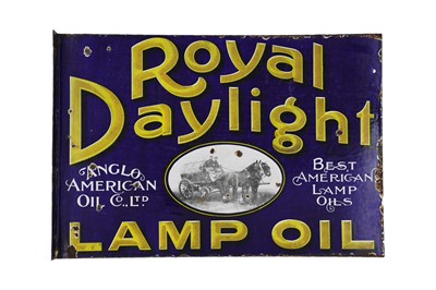 Lot 10 - Royal Daylight Lamp Oil Enamel Sign