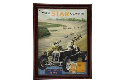 Lot 11 - Wills’s Star Cigarettes - ERA at Brooklands - Raymond Mays - Celluloid Advertising Sign