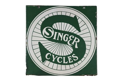 Lot 19 - Singer Cycles Enamel Sign