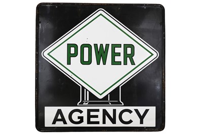 Lot 44 - Power Petrol Agency Enamel Sign