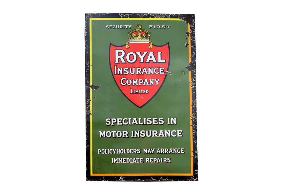 Lot 45 - A Very Large Royal Insurance Company Enamel Sign