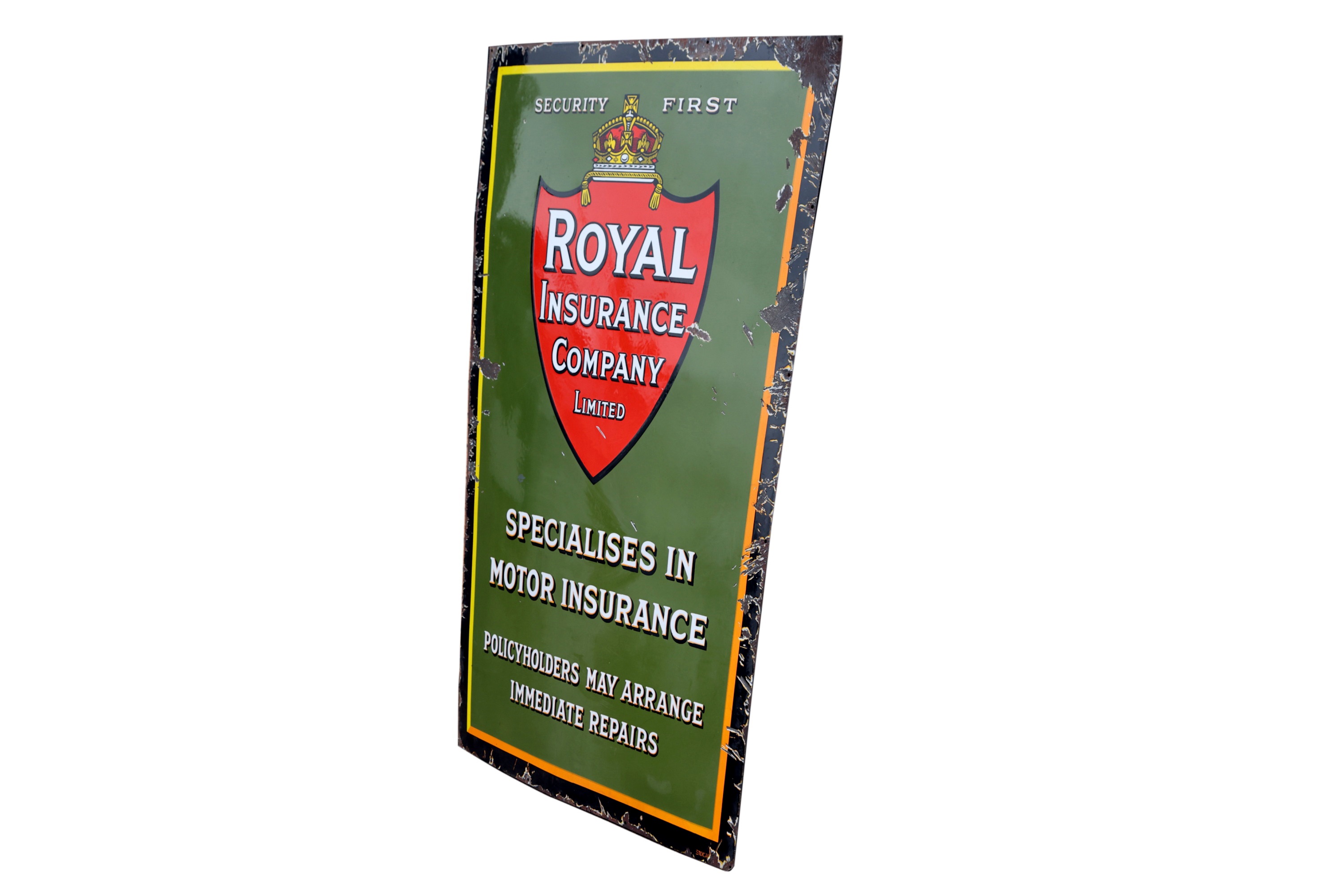 Lot 45 - A Very Large Royal Insurance Company Enamel