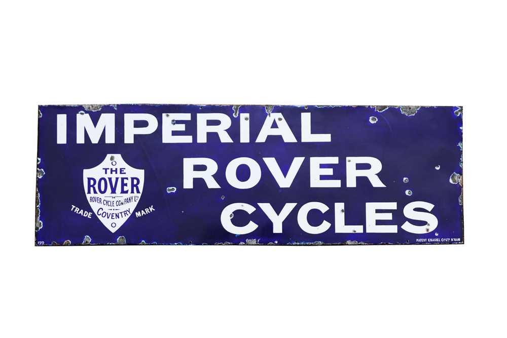 Lot 47 - A Very Early and Rare Rover Cycles Enamel Sign