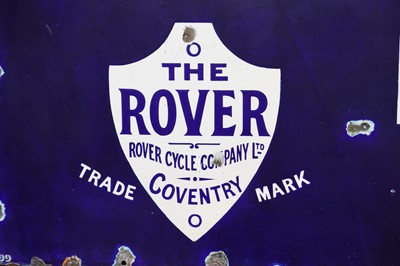 Lot 47 - A Very Early and Rare Rover Cycles Enamel Sign