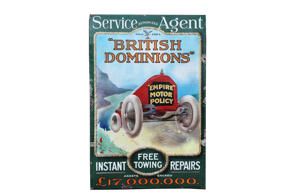 Lot 48 - A Rare British Dominions Insurance Enamel Sign