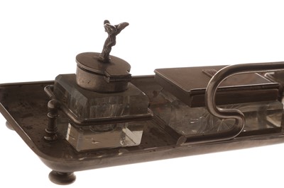 Lot 241 - A Desktop Pen Rest and Inkwell Set, c1920s