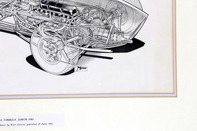 Lot 62 - Lola Mk3 Formula Junior Original Cutaway Drawing for ‘The Motor’ Magazine, 1961