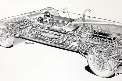 Lot 62 - Lola Mk3 Formula Junior Original Cutaway Drawing for ‘The Motor’ Magazine, 1961
