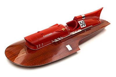 Lot 67 - An Impressive and Very Large Hand Built Scale Model of the Ferrari Racing Hydroplane