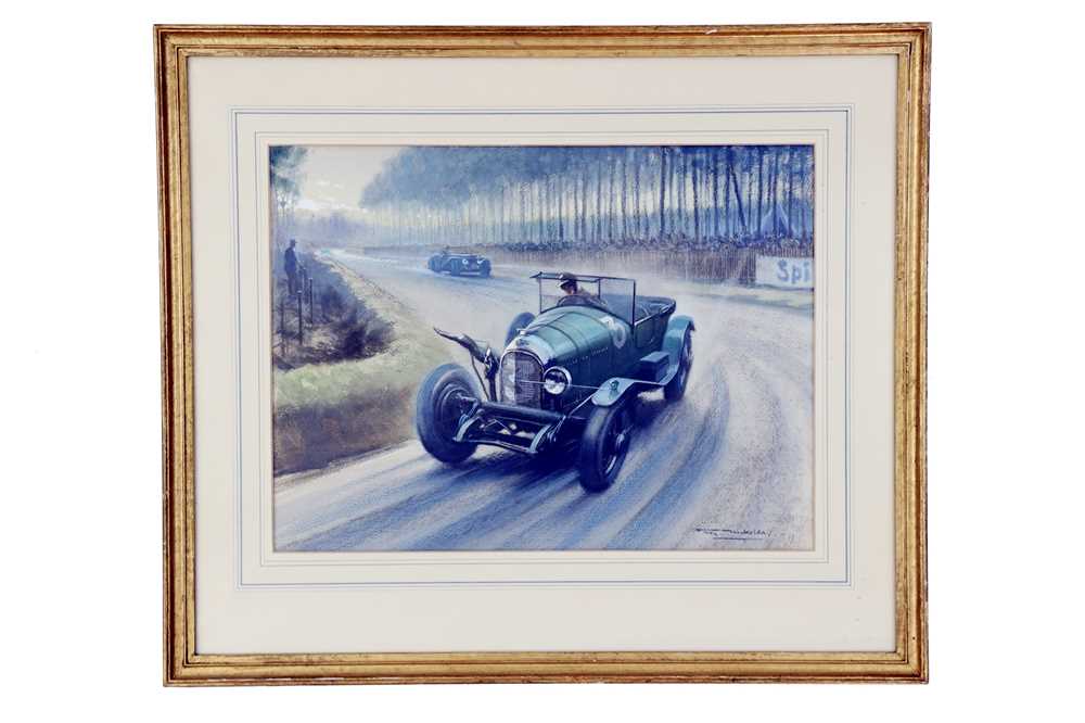 Lot 68 - Roy Nockolds (1911-1980), 'Bentley at Le Mans 1927' Original Artwork