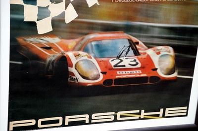 Lot 70 - A Large and Rare Porsche Le Mans Victory Poster, 1970