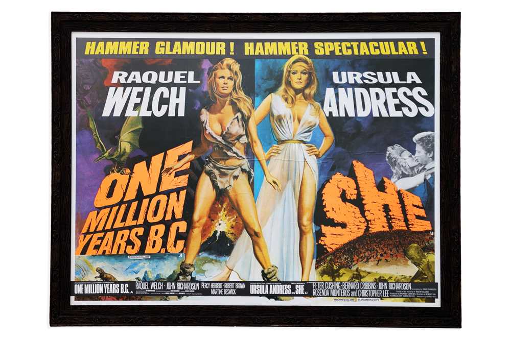 Lot 71 - A Rare One Million Years B.C. / She (1966) British Quad Double Bill Film Poster