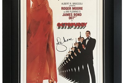 Lot 78 - James Bond / Octopussy Movie Poster Signed by Roger Moore