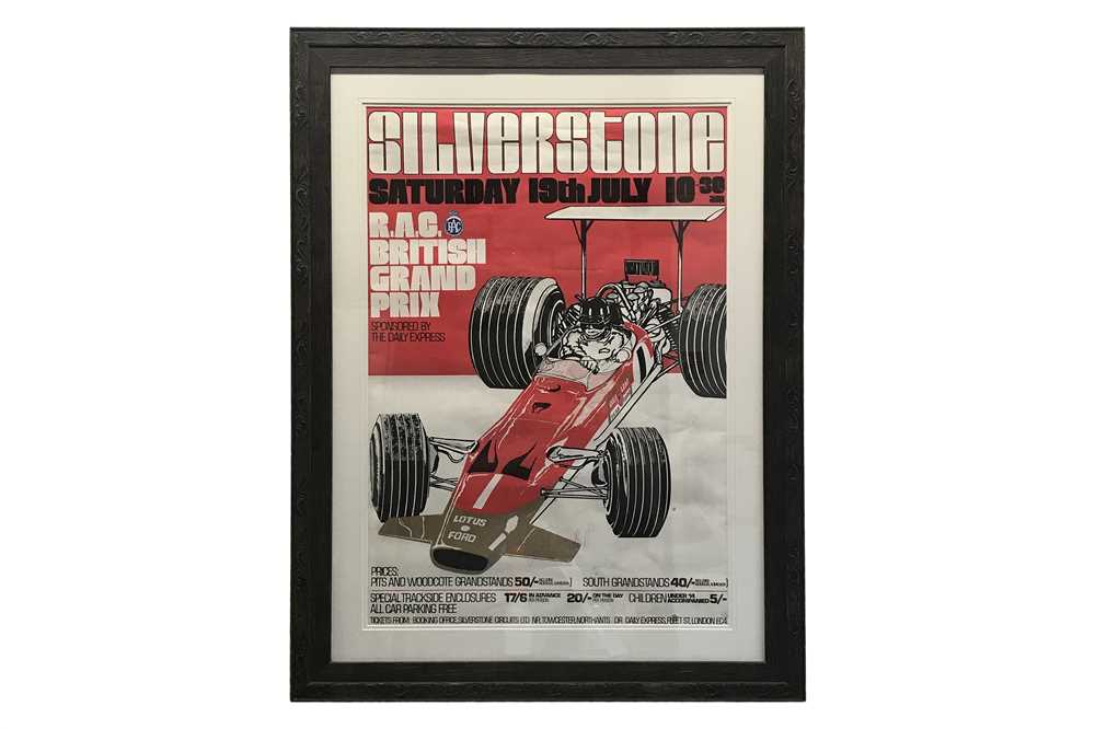 Lot 80 - 1969 British Grand Prix Advertising Poster – Signed by Graham Hill