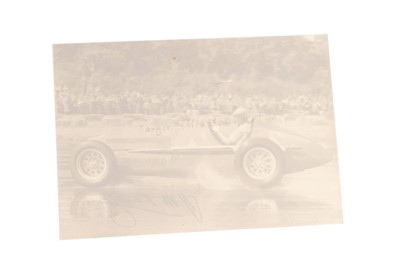 Lot 95 - Juan Manuel Fangio Signed Period Photograph