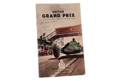 Lot 99 - 1949 British Grand Prix Programme Signed by Pole-Setter Prince Bira