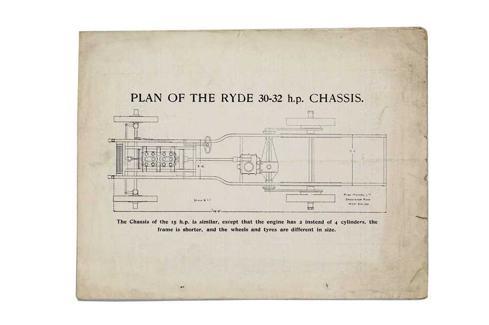 Lot 277 A Rare Sales Brochure for Ryde Motors, 1905