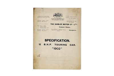 Lot 278 - A Rare Sales Brochure for Daimler Motors, 1902