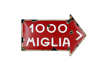 Lot 295 - Mille Miglia – 1000 Miglia Enamel Sign