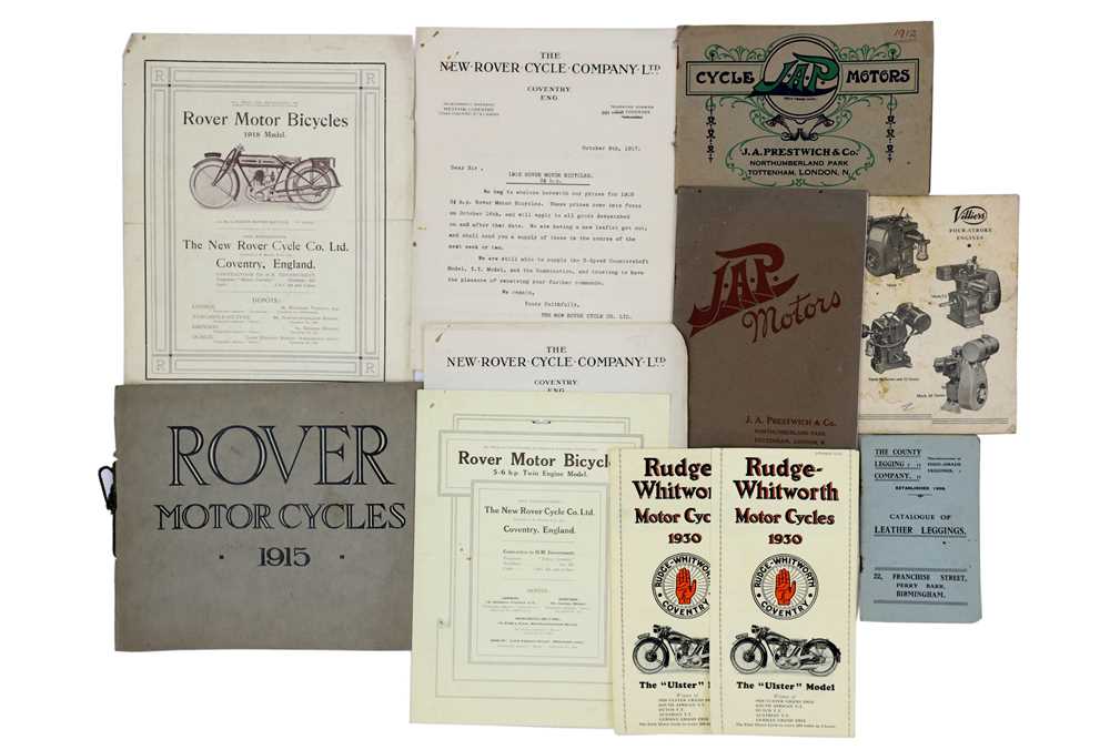 Lot 301 Early Motorcycle Literature