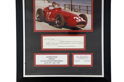 Lot 304 - Juan Manuel Fangio Autograph Presentation
