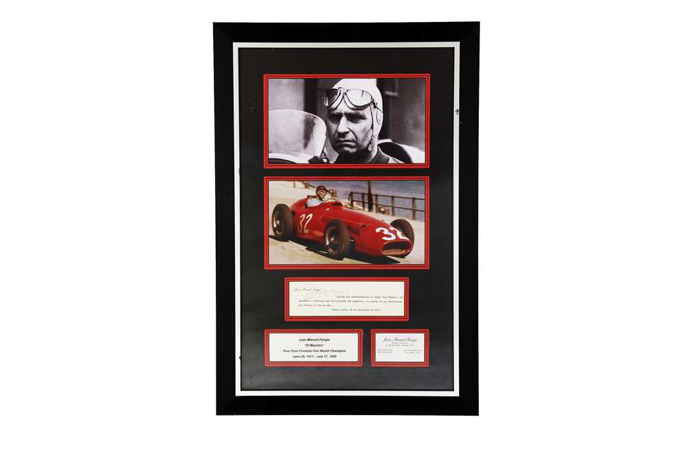 Lot 304 - Juan Manuel Fangio Autograph Presentation