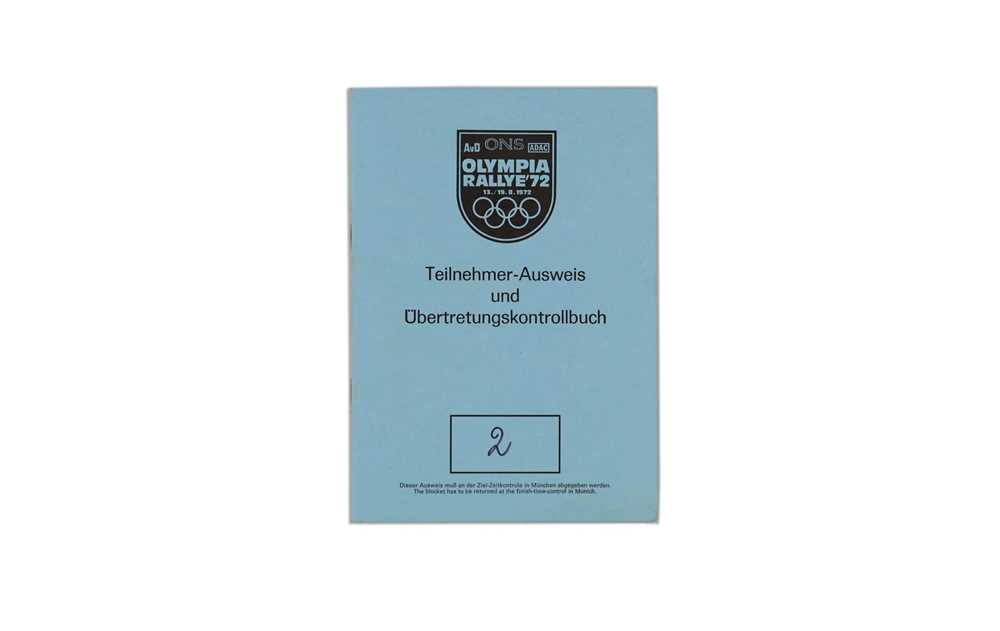 Lot 334 - Olympia Rallye 72 Car No. 2, Polizei Booklet