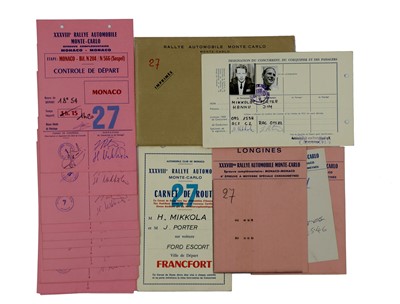 Lot 343 - Rallye Automobile Monte Carlo Carnet De Route No. 27 Paperwork