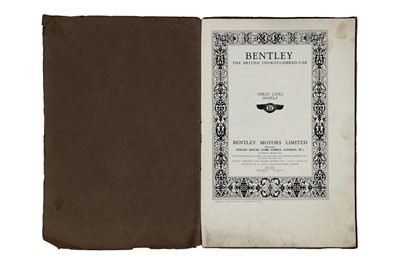 Lot 362 - A Rare Bentley Three Litre Sales Brochure