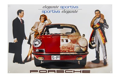 Lot 416 - Porsche ‘Elegante Sportiva’ Enamel Sign