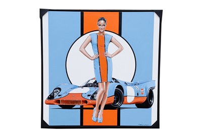 Lot 420 - An Original Porsche 917 / Gulf Artwork by Tony Upson