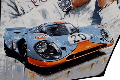 Lot 422 - An Original Steve McQueen / Porsche 917 Artwork by Tony Upson