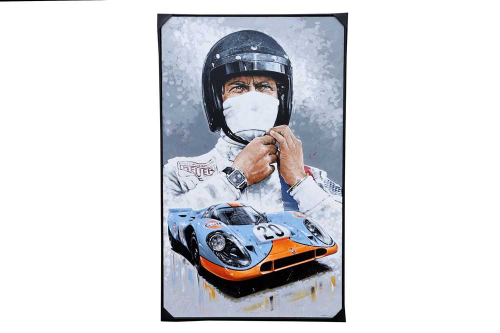 Lot 422 - An Original Steve McQueen / Porsche 917 Artwork by Tony Upson