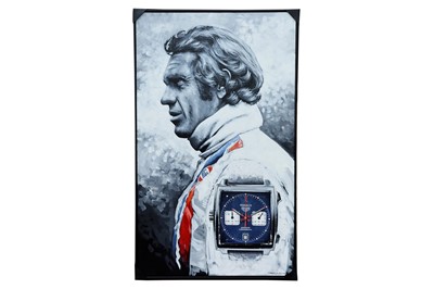 Lot 423 - An Original Steve McQueen / Tag Heuer Artwork by Tony Upson