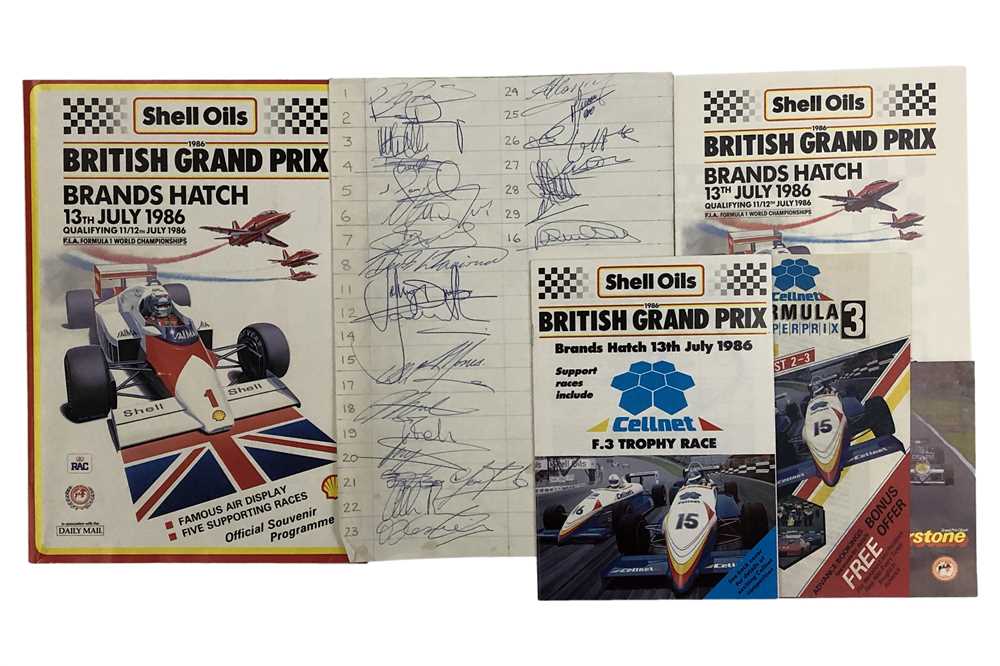 Lot 452 1986 British Grand Prix Programme (Signed)