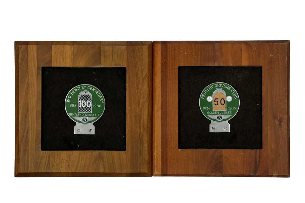 Lot 492 - Two Mounted Commemorative Bentley Badges