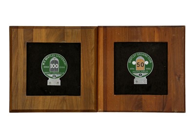 Lot 492 - Two Mounted Commemorative Bentley Badges