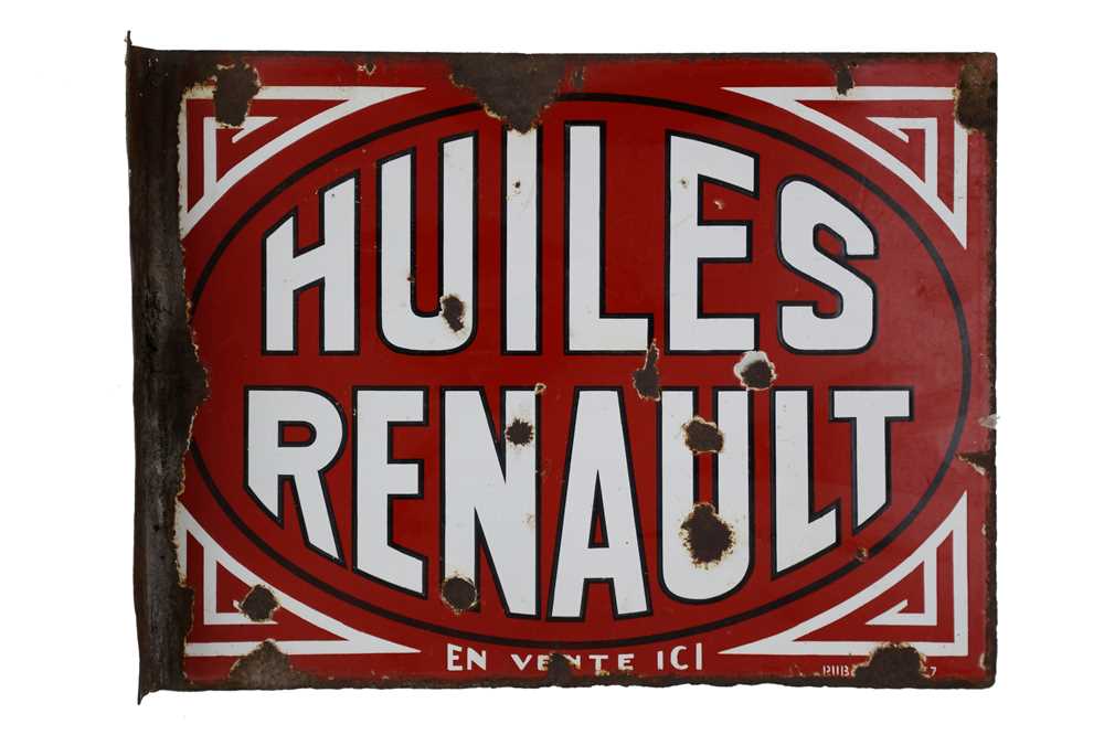 Lot 31 - Huiles Renault Enamel Sign
