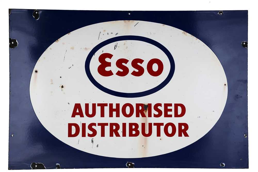 Lot 39 - Esso Authorised Distributor Enamel Sign