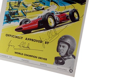 Lot 537 - A Rare Scalextric Shop Display Advertising Showcard Hand-Signed by Jim Clark