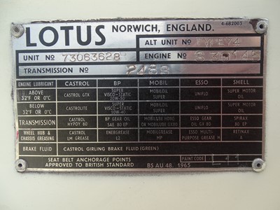 Lot 349 - 1974 Lotus Europa Twin Cam