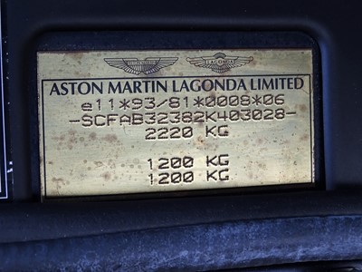 Lot 334 - 2002 Aston Martin DB7 Vantage Volante