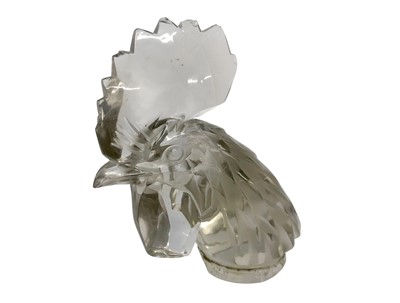 Lot 110 - A Rare Pre-War 'Tete de Coq' Glass Accessory Mascot by René Lalique, French, 1928