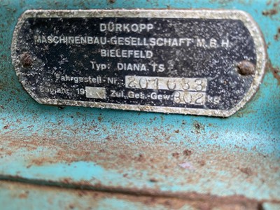 Lot 203 - 1961 Durkepp Diana TS Scooter