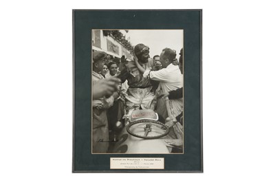 Lot 250 - A Large-Format Photograph by Louis Klementaski Depicting Manfred von Brauchitsch, Reims 1938 (Signed)