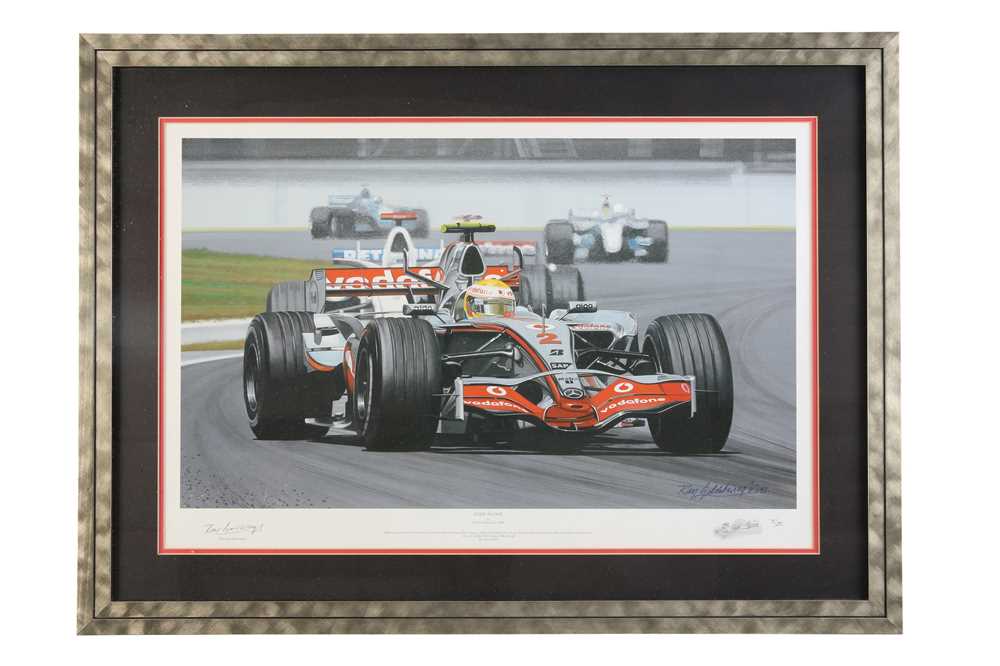 Lot 465 - 'Some Rookie' - Lewis Hamilton Artwork Print by Ray Goldsbrough