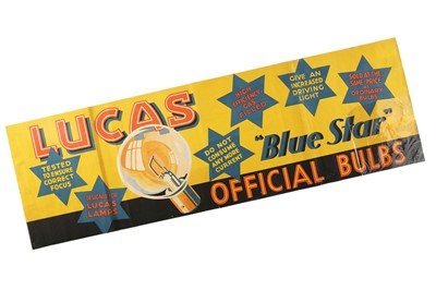 Lot 202 - Lucas “Blue Star” Bulbs Official Stockist – Original Poster, c1930s