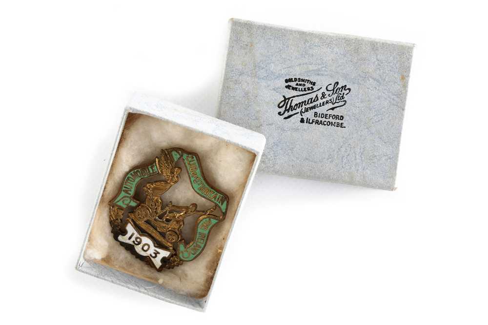 Lot 206 - Automobile Club of Great Britain & Ireland – Gordon Bennett Trophy Event Lapel Badge Brooch, 1903